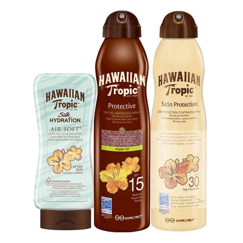 Tripack Tanned Up - Bruma Satin Protection SPF 30 + Bruma de Aceite Argán SPF 15 + After Sun Air Soft
