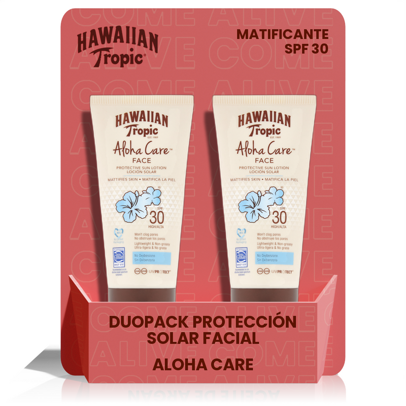 Duopack Aloha Care Face Loción Solar Protectora SPF 30 90 ml - 2 unidades